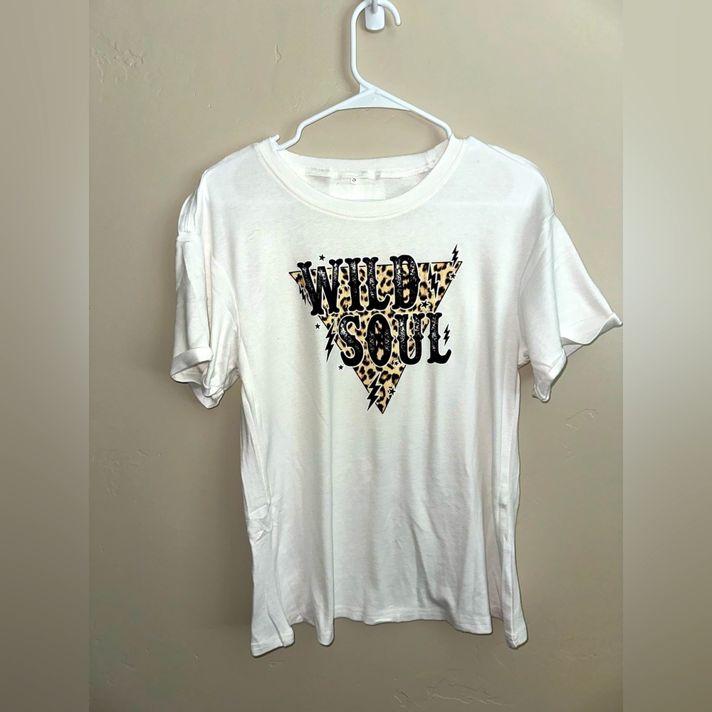 NWOT White Oversized Wild Soul Graphic T-Shirt